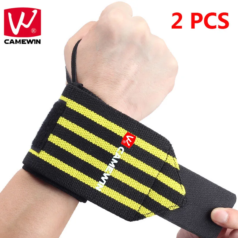 

CAMEWIN Brand 2 PCS Weight Lifting Sports Wristband Gym Fitness Wrist Support Straps Wraps Bandage Training Safety Hand Bands