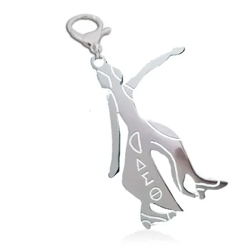 

Topvesko Greek Stainless Steel Letter Key Chains Holder Charms Fortitude Keyrings Jewelry