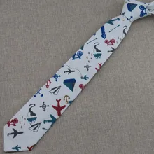 1 шт./лот) галстук, разные цвета, рисунок самолета, мультяшный дизайн, модный кремовый льняной Тонкий галстук, мужские Модные галстуки для отдыха