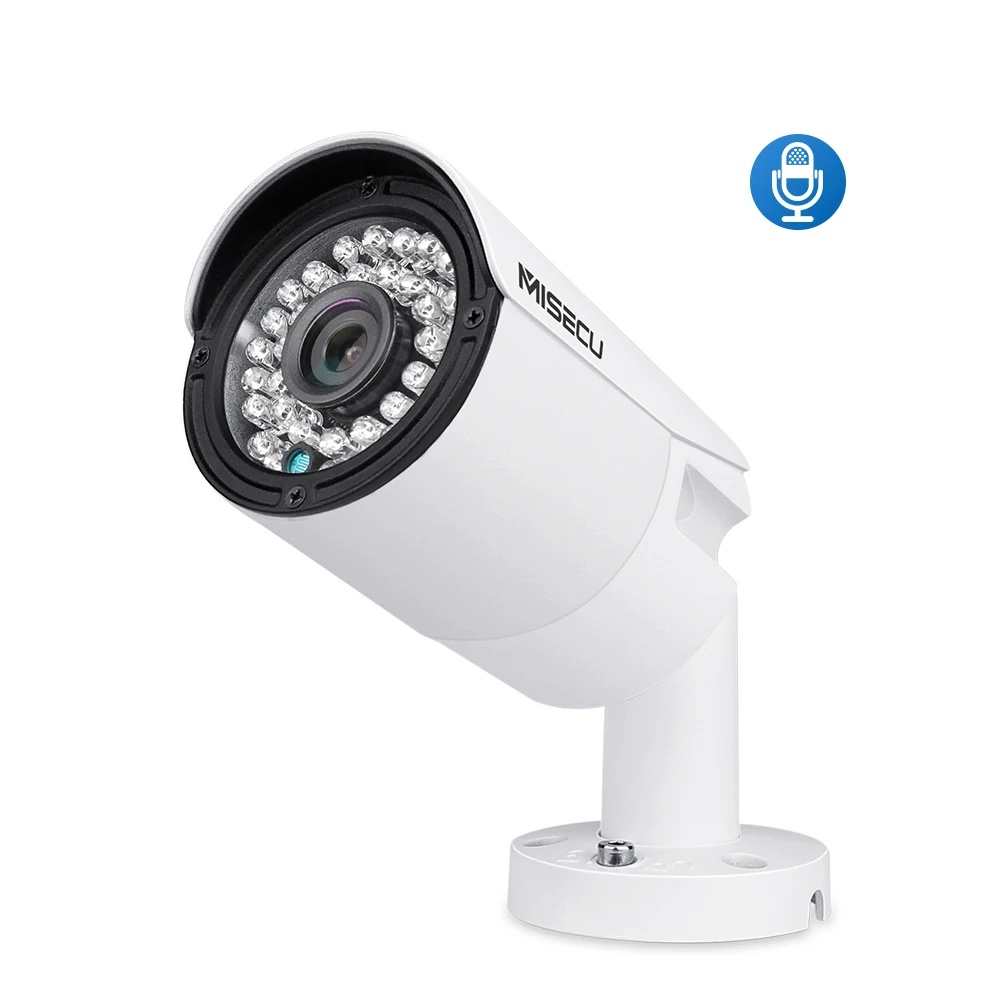 H.265 5MP IP камера наблюдения с аудиовходом POE запись пуля 1080 P CCTV Открытый
