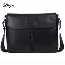 DANJUE High Quality Genuine Leather Man Shoulder Bags Soft Solid Color Men’s Briefcase Fashion Business Laptop Messenger Bag