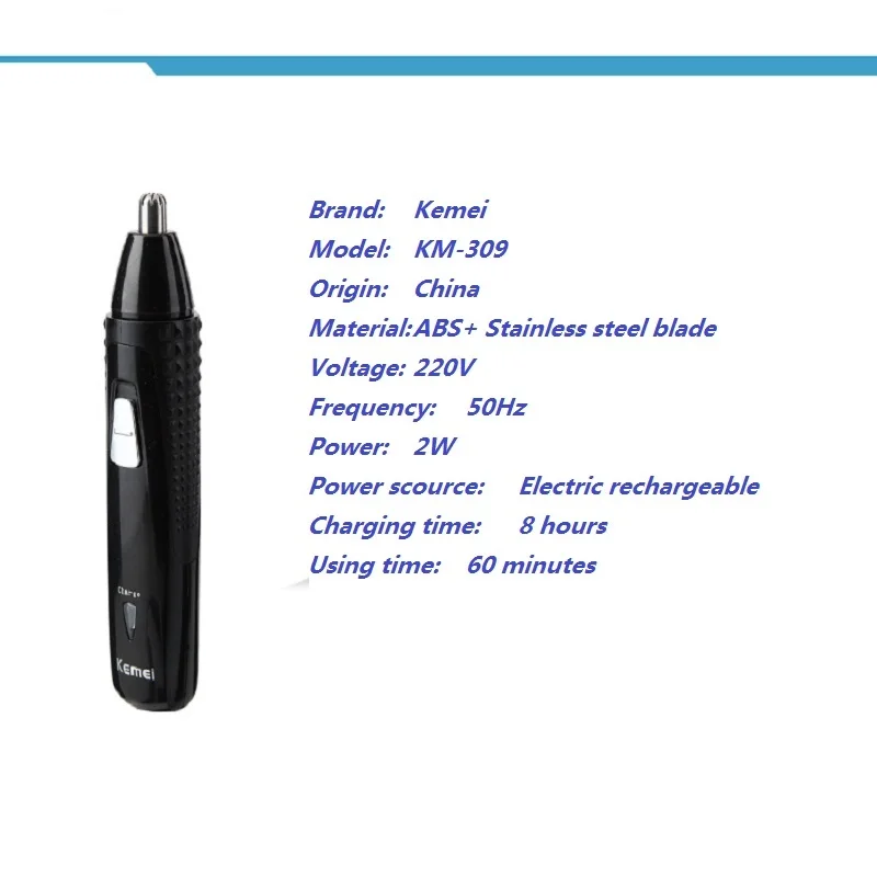 Новая многофункциональная KM-309, перезаряжаемая бритва 3 в 1, детская машинка для стрижки бороды Триммер, электрический триммер для носа