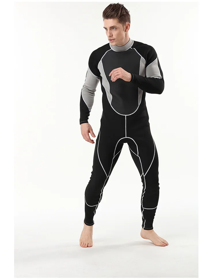 2mm Men Women wetsuit Long sleeved one piece Swimsuit neoprene Triathlon Diving suit Super Elastic Surf wet suit for cold water