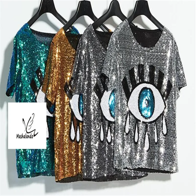 Women-Summer-Short-Sleeve-Sequins-Evil-Eye-Sparkle-Glitter-Hip-Hop-T-Shirt-Short-Top-Clubwear (3)