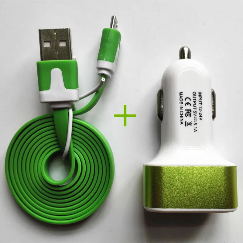  Universal 3 Port USB Car Charger Cable Sync Data Charge Cable for Apple Samsung Galaxy Cell phones HTC Galaxy Note Android 