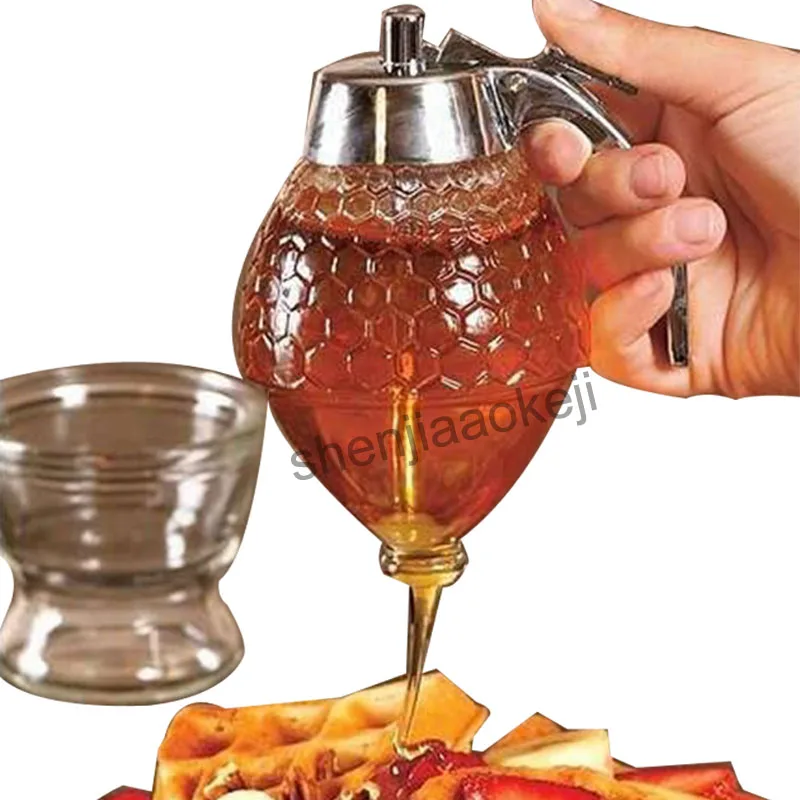 

200ML Household Honey Dispenser jwj001Container Cup Juice Syrup Kettle Kitchen Bee Drip Stand Holder Portable Storage Pot 1pc