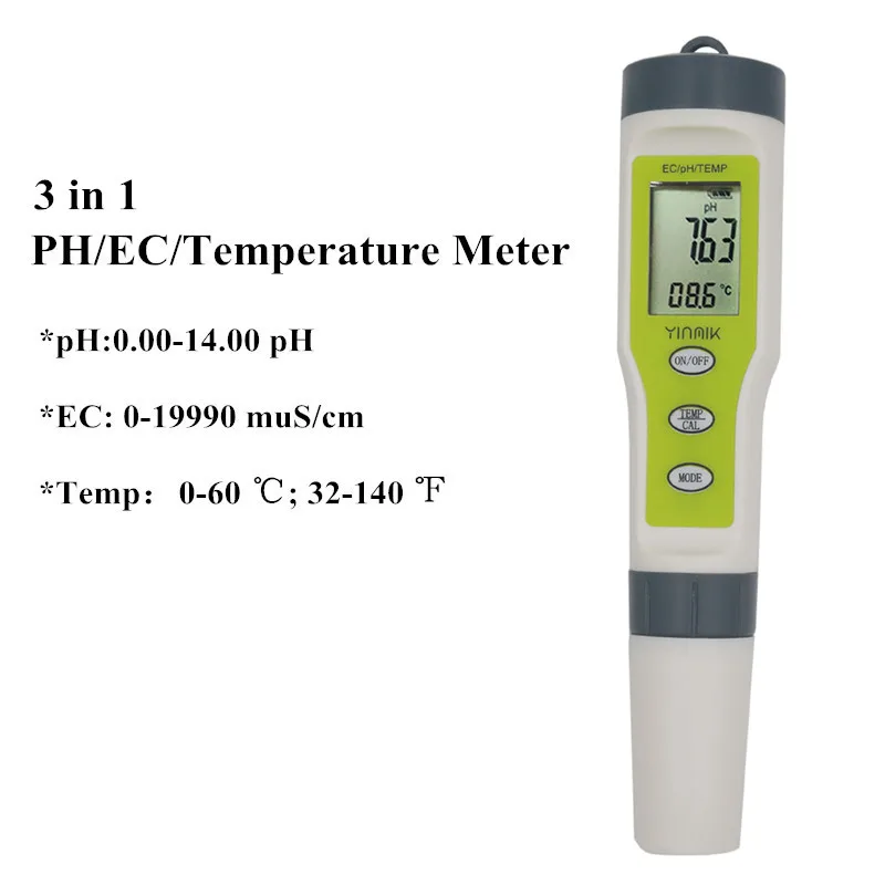 Цифровой тестер воды 3/4 в 1 тест EC/TDS/PH/TEMP монитор качества комплект для бассейнов