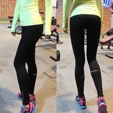 Для женщин Сплошной Цвет Фитнес быстрое высыхание упражнения Леггинсы для женщин Светоотражающие лодыжки Длина энергии Брюки для девочек Мотобрюки женская одежда