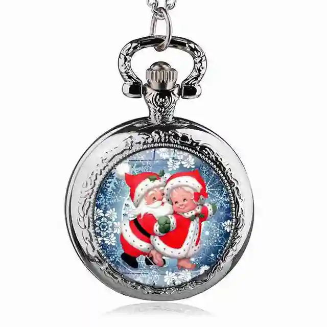 2017 Christmas Santa Claus Antique Quartz Pocket Watch Necklace Best Gift DIY Je 2017 Christmas Santa Claus Antique Quartz Pocket Watch Necklace Best Gift DIY Je