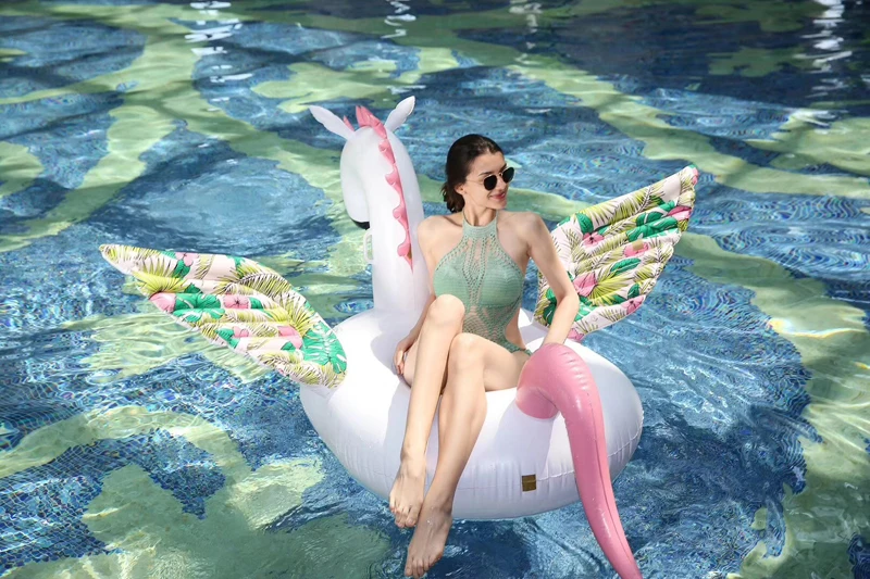 YUYU New 200cm Inflatable Pegasus Unicorn Swimming Pegasus Float Pool Float for Adult Tube Raft Swimming Ring Summer Water Toy