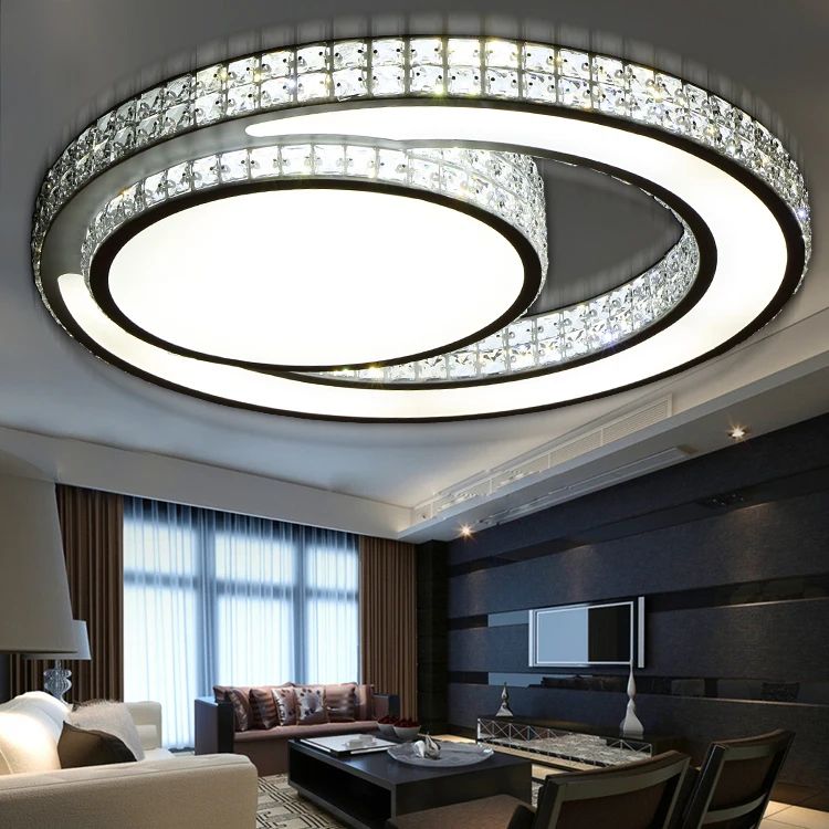 

Modern Led Acrylic ceiling light for living room decoration simple and luxurious transparent crystal dimmable fixture 90-260V