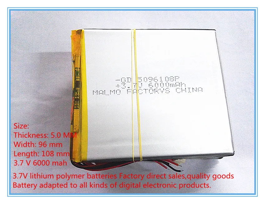 3.7 V lithium polymer battery 6000 mah lare capacity PDA tablet PC MID