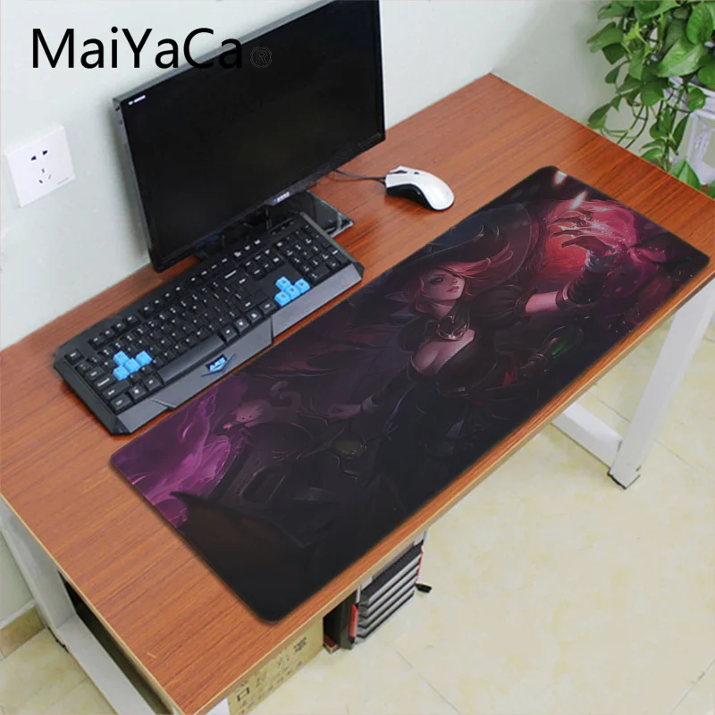 Maiyaca League Of Legends Ahri Morgana прочный Настольный коврик для мыши большой размер Аниме
