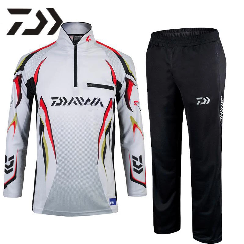 

New Men Fishing Clothes Set Spring Summer Long Sleeve Sunscreen Ice Ultra-thin Breathable Outdoor Sport Riding Fishing Clothing
