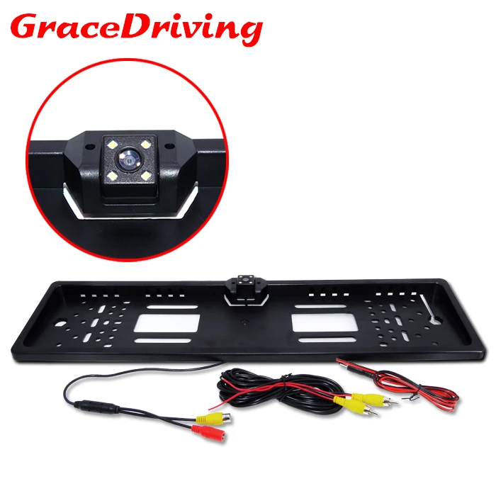 Goede Nieuwe Collectie Europese Universele Auto Kenteken Frame Camera Auto Reverse Achter Backup Camera 4 LED Voor Alle Europese Cars