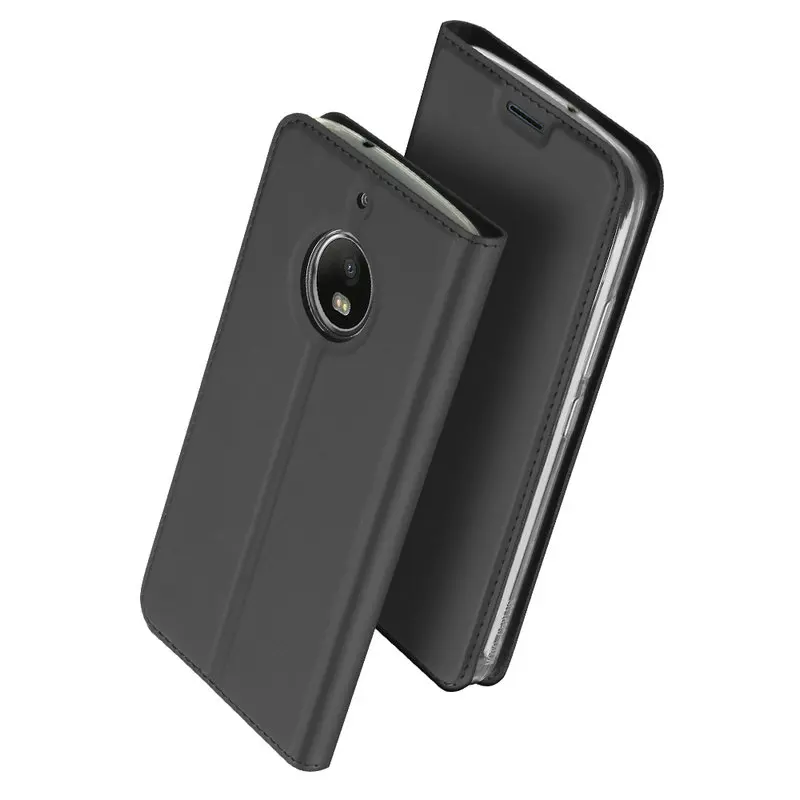 Роскошный кожаный флип-чехол с магнитной подставкой g5s чехол для телефона Motorola Moto G5S XT1793 XT1794 XT1792 5,2 дюймов Мягкий ТПУ чехол - Цвет: Темно-серый
