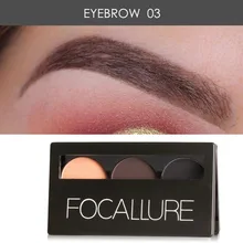 FOCALLURE 3 Colors Eyebrow Prowder Makeup Set Waterproof Eye Brow Powder Palette For Women Make up FOCALLURE 3 Colors Eyebrow Prowder Makeup Set Waterproof Eye Brow Powder Palette For Women Make up
