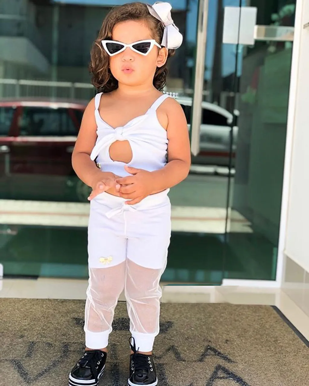 

Sleeveless Tulle Sets Toddler Infant Baby Girl Kid Solid Straps Tops + Tulle Pants Outfits Set Teenage Girls Kids Clothing 2019