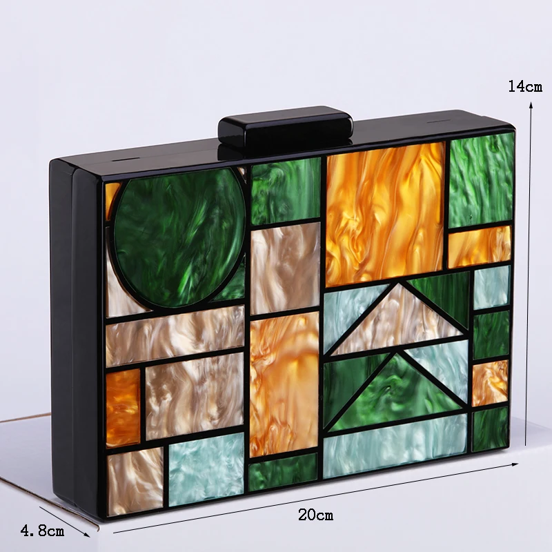 2019 New Brand Acrylic Patchwork Evening Bags Vintage Women Messenger Bags Geometric Pattern Clutches Party Prom Handbags Purses 2019 New Brand Acrylic Patchwork Evening Bags Vintage Women Messenger Bags Geometric Pattern Clutches Party Prom Handbags Purses