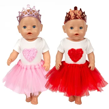 

Doll clothes dress Love Heart skirt Suitable for 43cm dolls Reborn baby 17-inch doll accessories lovely Multicolor Child clothes