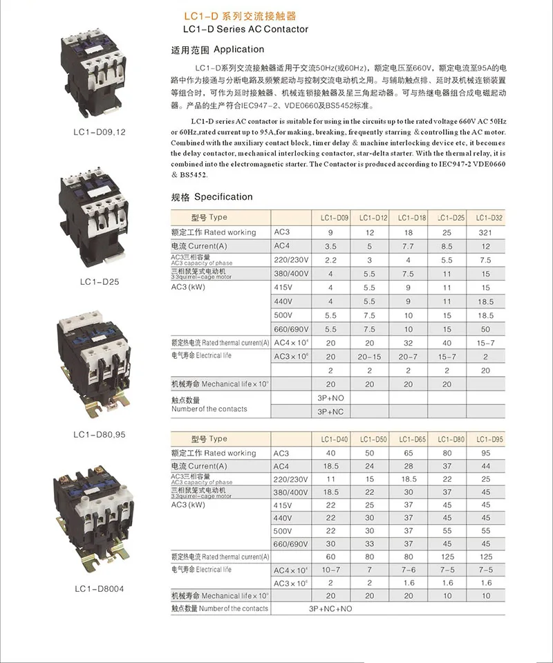 LC1-D ac contactor spec