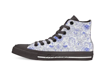 

Feminist Pioneers Toile in Royal Blue with Women High Top Canvas Shoes Flat Casual Custom Unisex Sneaker Drop Shipping