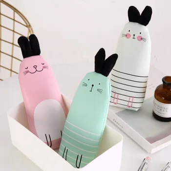 

Kawaii Rabbit Pencil Pouch Pencil Bag PU Leather Pen Case Cartoon Cute Stationery Storage Bag for Kids Students School Supplies