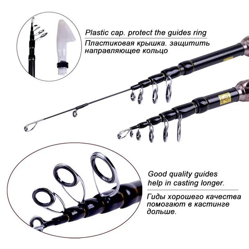 1,8 м-2,7 м портативный универсальный спиннинг углерода флишинг рыба полюс телескопическая путешествия флишинг ст