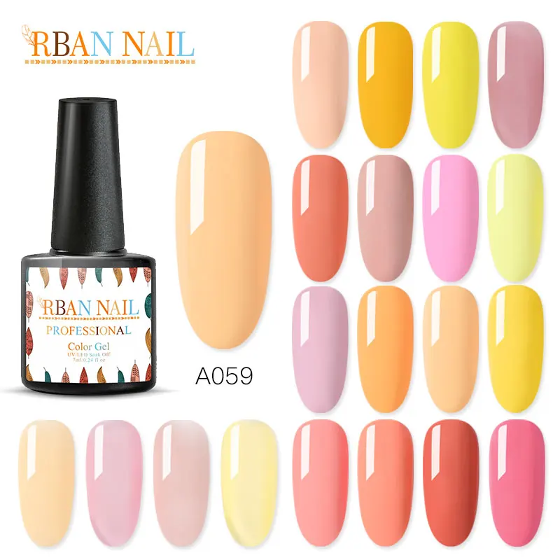

RBAN NAIL 7ml UV Gel Nail Polish Pure Semi Permanent Lacquer top coat UV LED Gel Varnish Soak Off Nail Art Gel Nail Polish