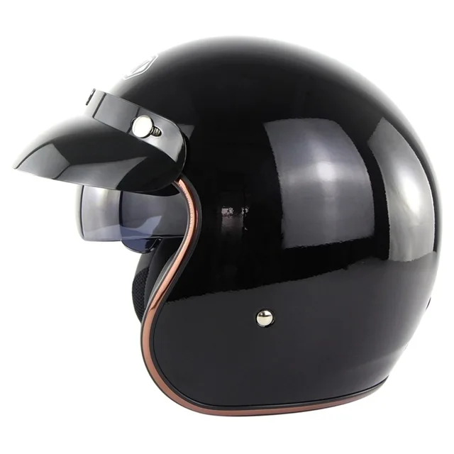 SOMAN SM510 мотоциклетный шлем из меди с защитой от солнца viosd мотоциклетный шлем для старошкольного велосипеда ретро - Цвет: Черный