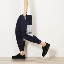 Мужские брюки в стиле хип-хоп для улицы, свободные брюки длиной до щиколотки, мужские брюки в стиле пэчворк, подчеркивающие индивидуальность, штаны-шаровары, M-5XL