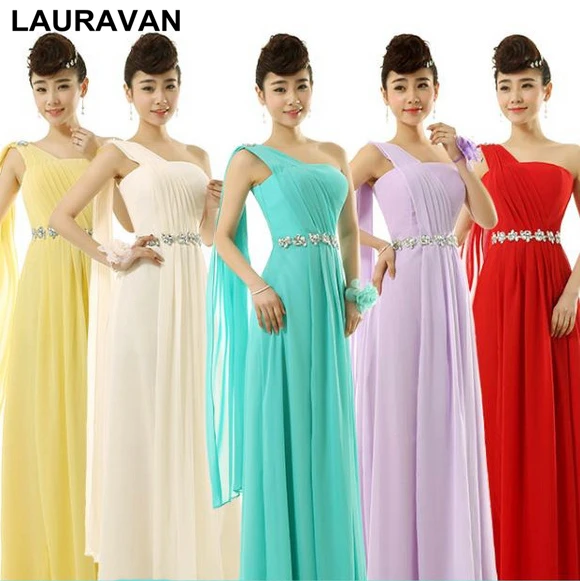 One Shoulder Bridesmaid Dresses Blue Turquoise