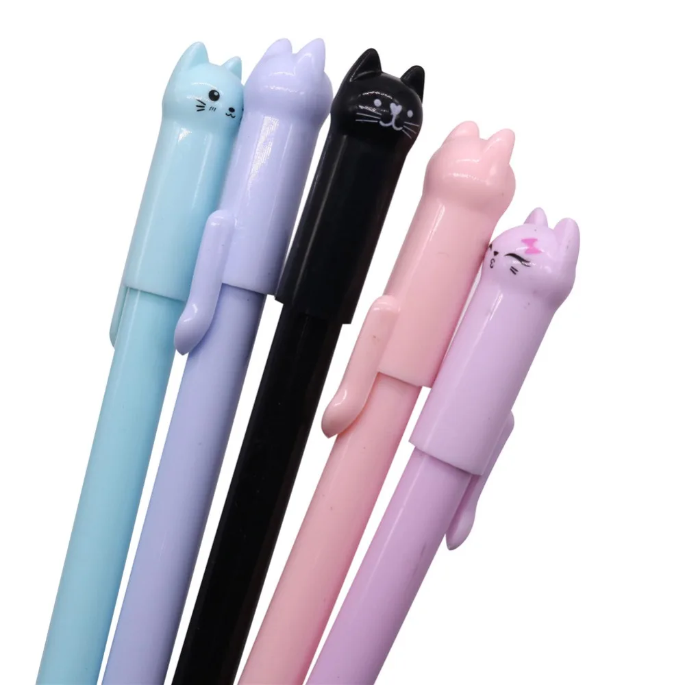 6 Pcs 0.38mm Gel Pen The Wagging Cat Pen Ink Pen Promotional Gift