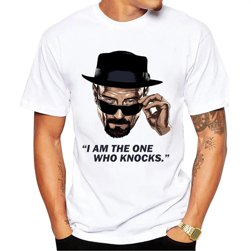Мужская футболка с надписью I Am The One Who Knocks Heisenberg Повседневная короткими рукавами