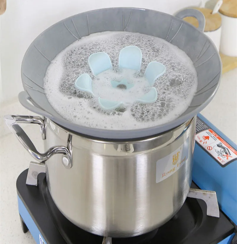 

Yiwumart Silicone anti-overflow cover Pot Lid Kitchen Gadgets For Heightening Cooking Pot Cover Spill-proof Accessories Tools