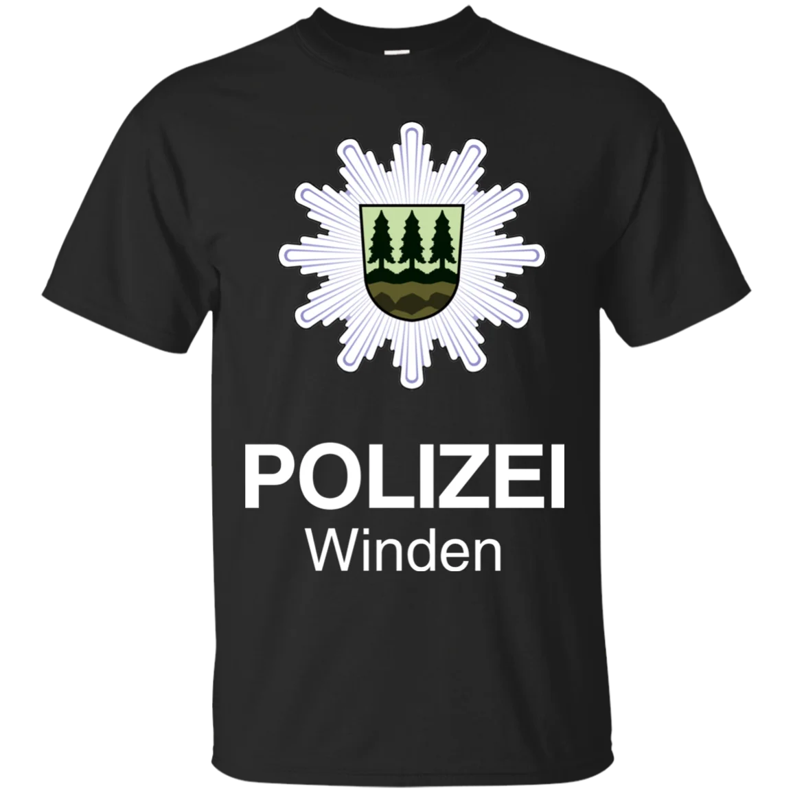 Новая мужская футболка с фикингпринтами хлопковая Футболка Winden Polizei круглым