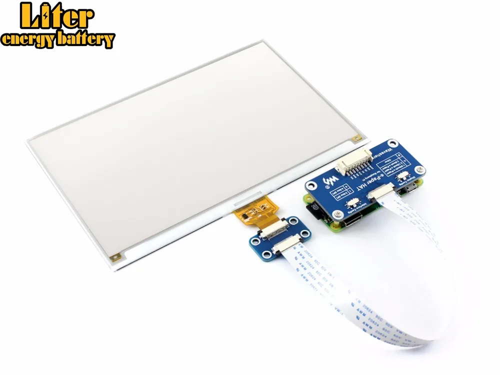 Waveshare 7,5 дюймов e-paper HAT(C) 640x384 E-ink дисплей модуль трехцветный SPI интерфейс, для Raspberry Pi 2B/3B/Zero W