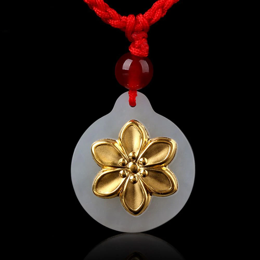 Fashion Pendants Jade Jewelry Elegant Flower Stylish Jade Pendant For