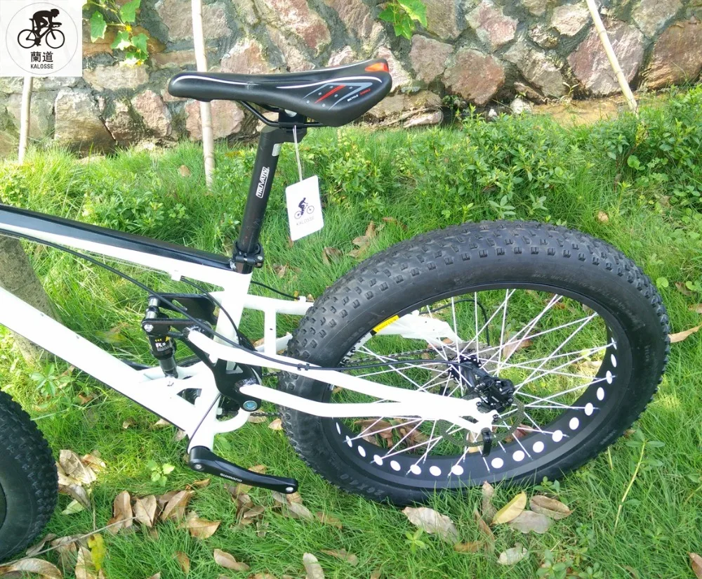 Top Kalosse Beach bike  26*4.0  inchFull suspension fat bicycle mountain bike  21/24/27/30 speed 26er   Hydraulic brakes 6