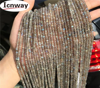 

Natural Rondelle faceted Labradorite Stone Beads 4*2mm For Jewelry Making 13.5inches DIY Jewellery Wholesale icnway