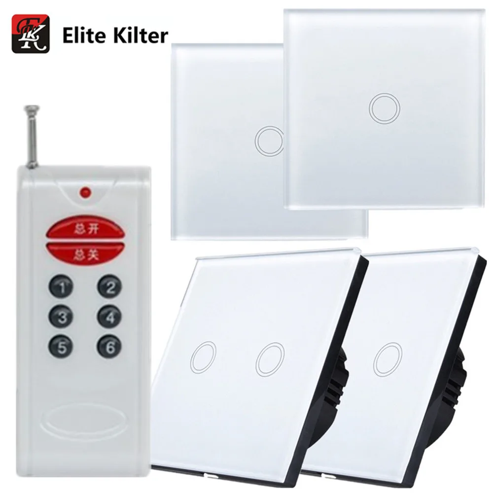 

Elite Kilter EU/UK Standard Remote Controller Touch Switch 4 Ways Switches Sets For Wall Lights