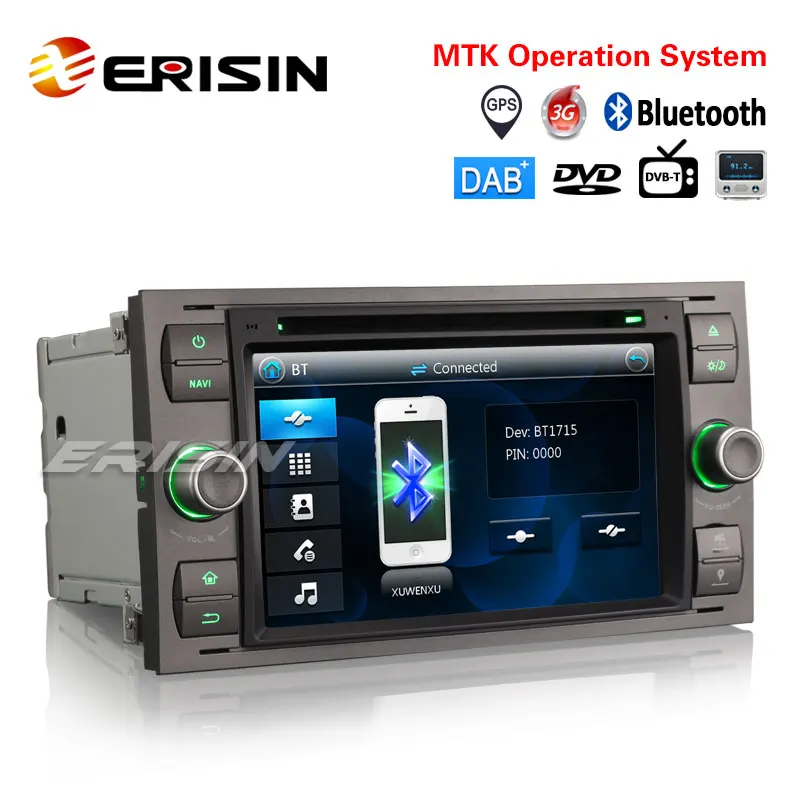 Discount ES7166F 7" Car Multimedia System 3G Radio FM DVD GPS DAB+ Bluetooth for Fiesta Kuga Fusion Focus Transit 1