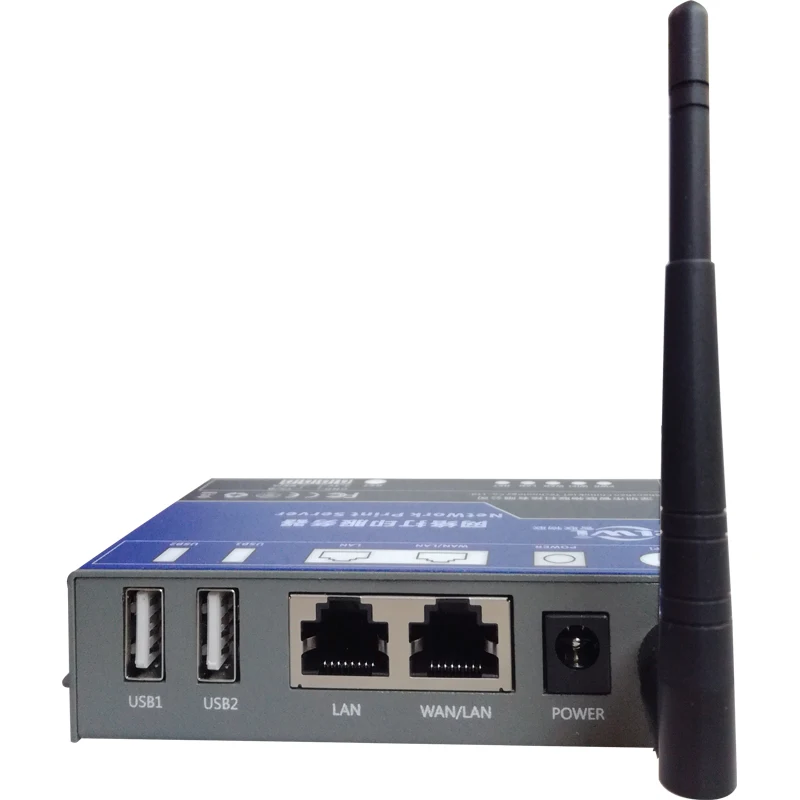 

Dual 2 USB port Network Printer Server office printer sharing device remote small wireless printing WiFi WAN LAN NET