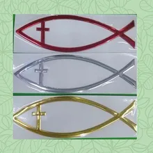 Фирменная новинка, декоративная клейкая наклейка с изображением Иисуса рыбы, окна, двери, автомобиля, эмблемы, блокнота