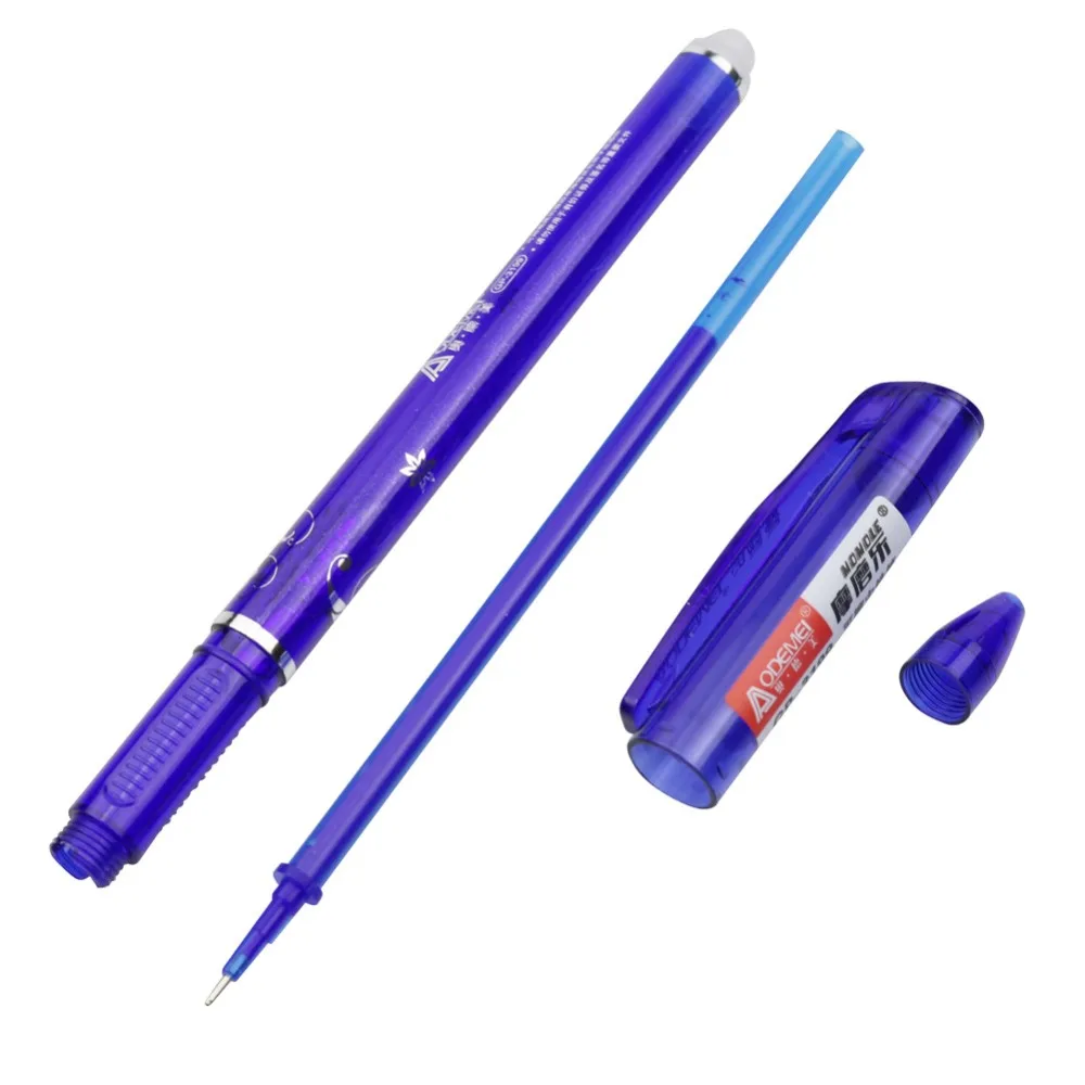LOW PRICE SALE 12 pcs 0.5mm Gel Pen Erasable Pen Blue Black Refill Optional Student School Electronic Office Supplies