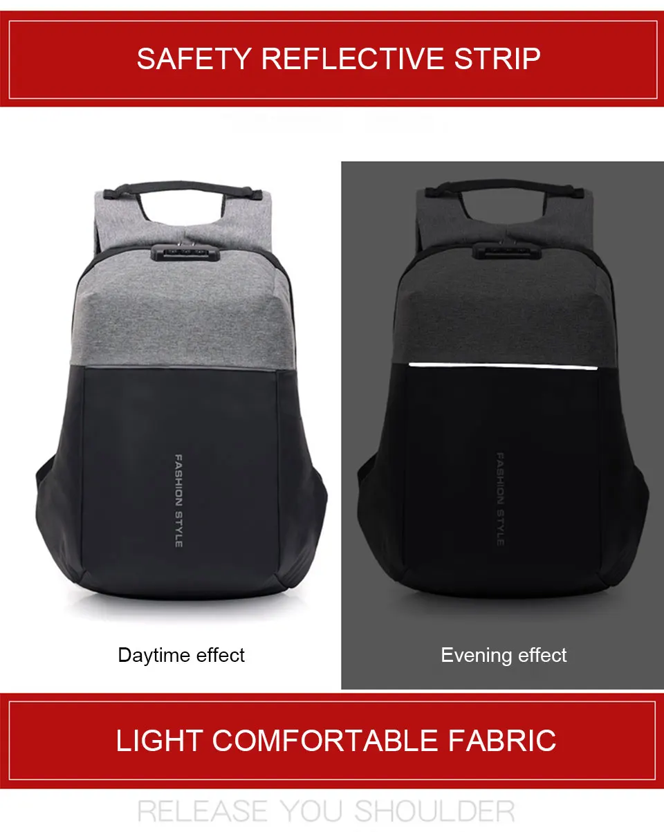 Anti Theft Backpack Men Laptop 17 Inch 15.6 Backpacks Male Waterproof Back Pack USB Charging Notebook Backpacking Travel Bagpack (5)