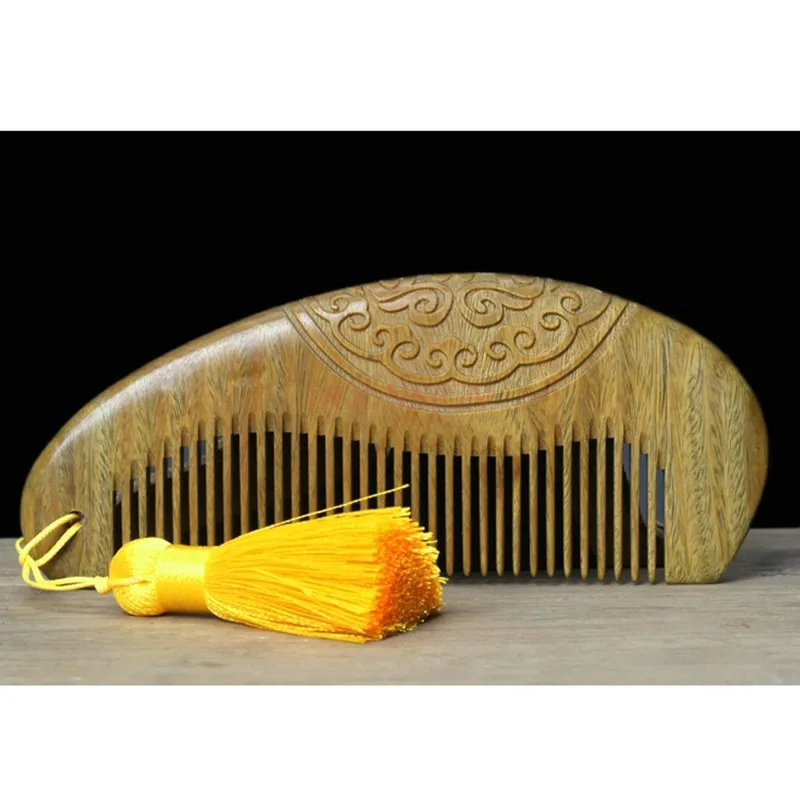 

Green Sandalwood Comb Anti Static Portable Whole Hair Straight Wood Combs Hairbrush Hairdressing Supplies For Female Hot Sale