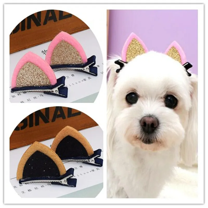 

Pet Headwear Hair Accessories Dog Hair Clips Cat Ear Hairpin Top Clip Card Grooming Hair Bows