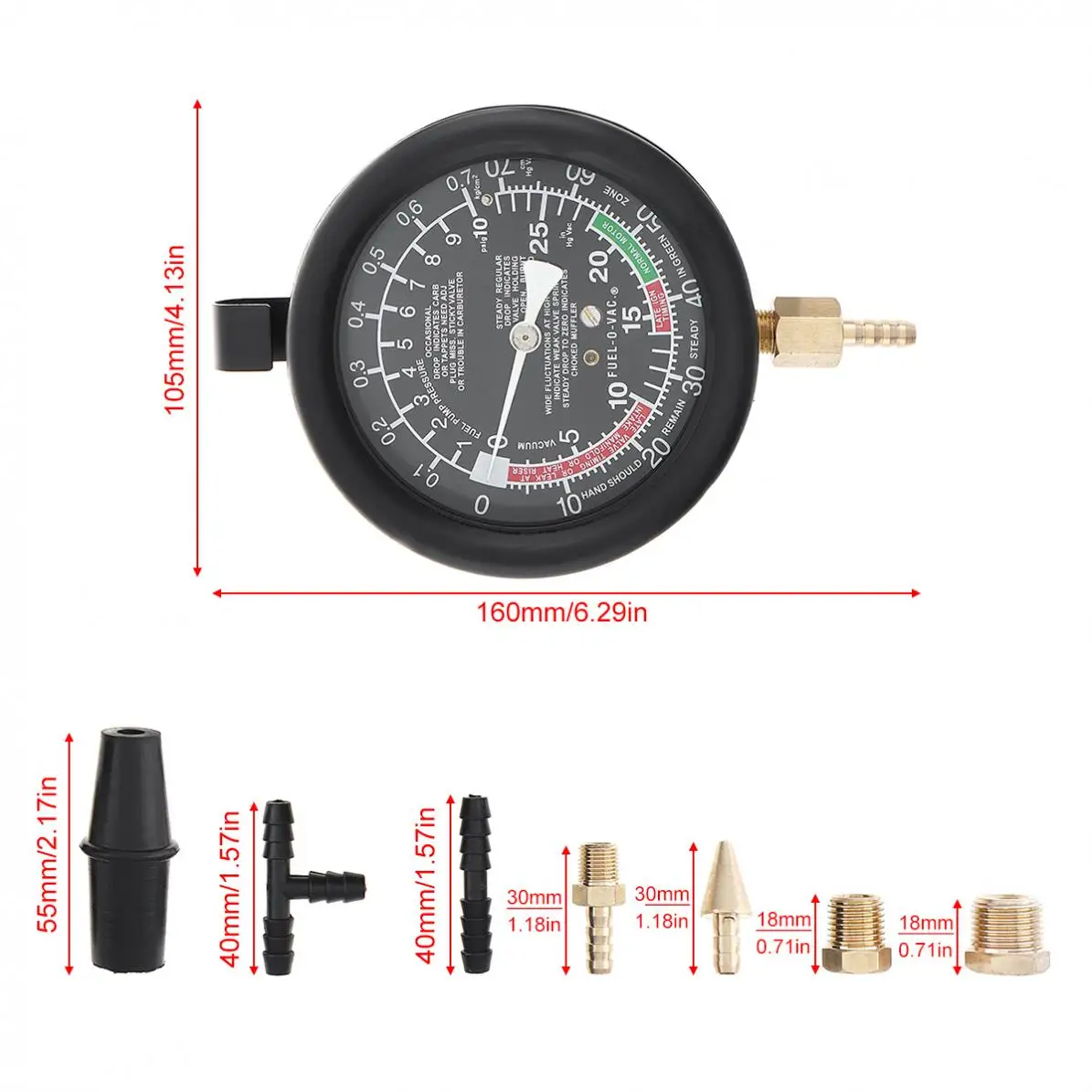 Универсальный портативный карбюратор 0 ~ 10 PSI / 28 Hg клапан топливного насоса