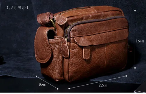AETOO Men's Bag Mini Bag Handbag Leather Soft Leather Shoulder Bag Head Layer Leather Messenger Bag Casual